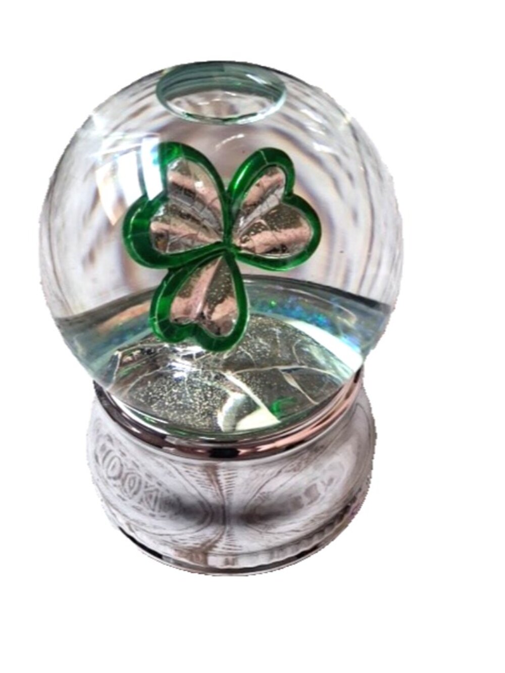 Shamrock Clover  Musical Glitter Snow Globe-St Patrick's Day